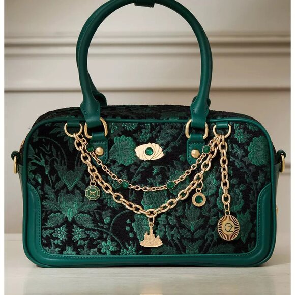 Her Universe Wicked Oz Green Floral Elphaba Handbag with Bag Chain NWT - Picture 2 of 4